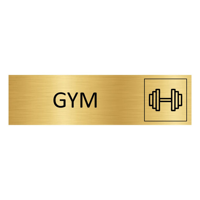Gym gold door sign 165x45mm - 1 pc