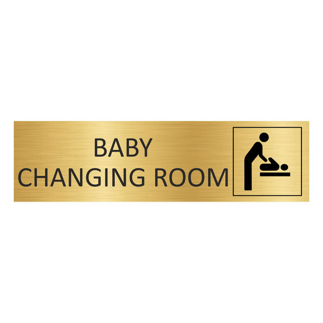 Baby changing room gold door sign 165x45mm - 1 pc