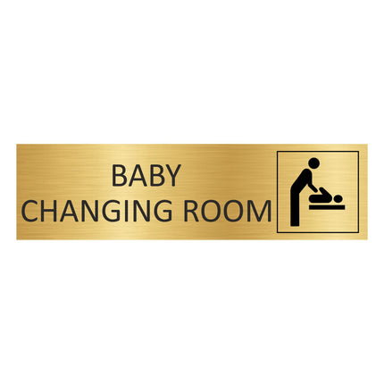 Baby changing room gold door sign 165x45mm - 1 pc