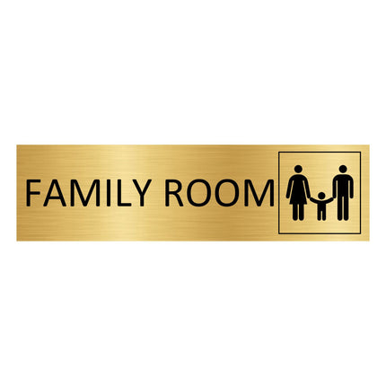 Family room en icon gold door sign 165x45mm - 1 pc