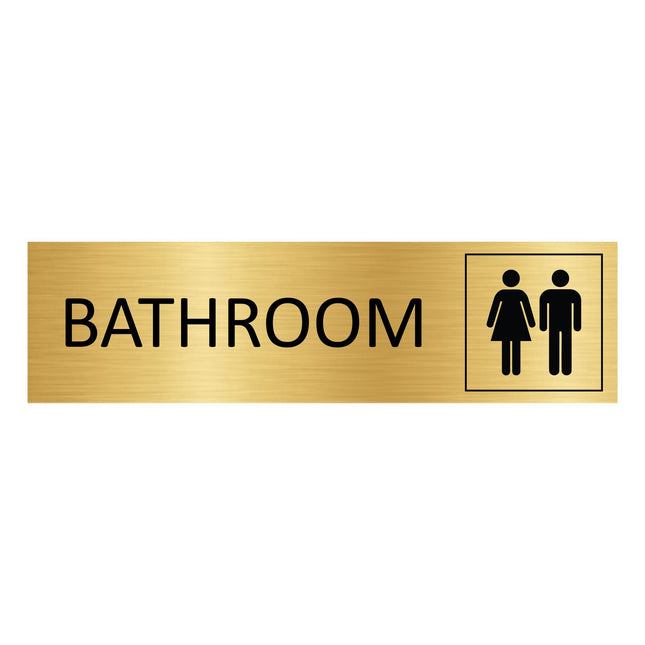 Bathroom gold door sign 165x45mm - 1 pc