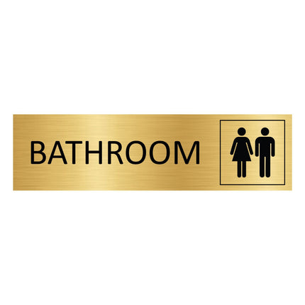 Bathroom gold door sign 165x45mm - 1 pc