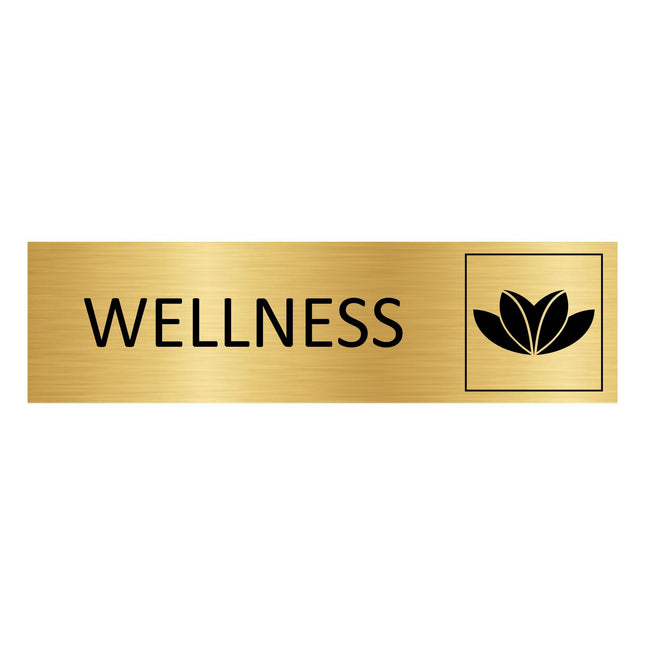 Wellness gold door sign 165x45mm - 1 pc
