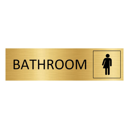 All-gender bathroom gold door sign 165x45mm - 1 pc