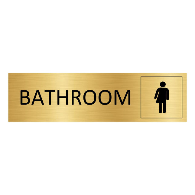 All-gender bathroom gold door sign 165x45mm - 1 pc