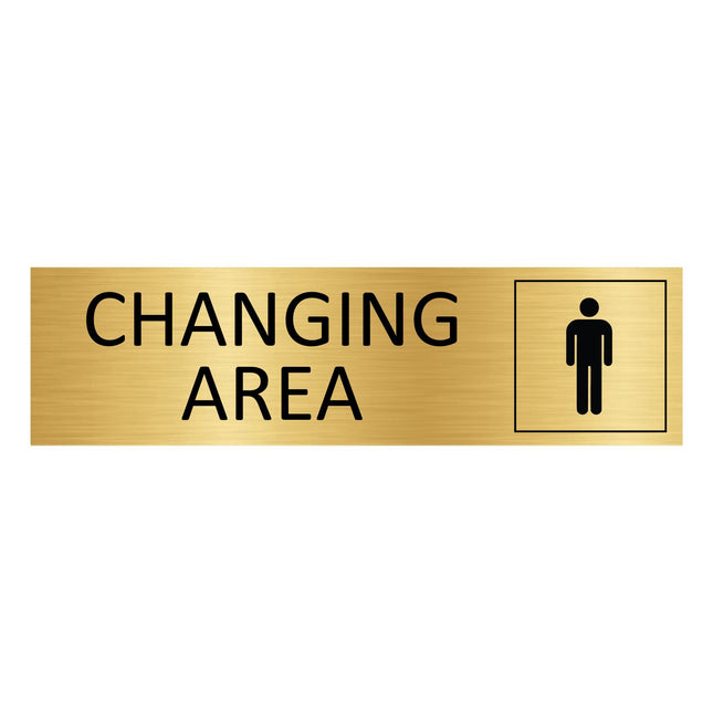 Men's changing area gold door sign 165x45mm - 1 pc