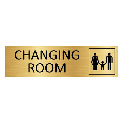 Family changing room gold door sign 165x45mm - 1 pc
