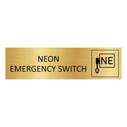 Neon emergency switch gold door sign 165x45mm - 1 pc