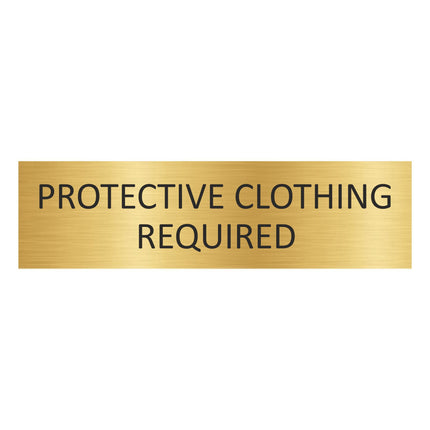 Protective clothing required gold door sign 165x45mm - 1 pc