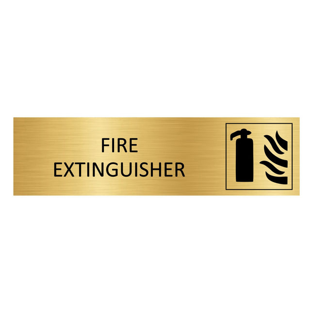 Fire extinguisher gold door sign 165x45mm - 1 pc