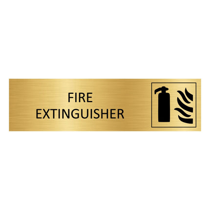 Fire extinguisher gold door sign 165x45mm - 1 pc