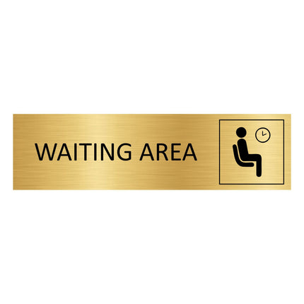 Waiting area gold door sign 165x45mm - 1 pc