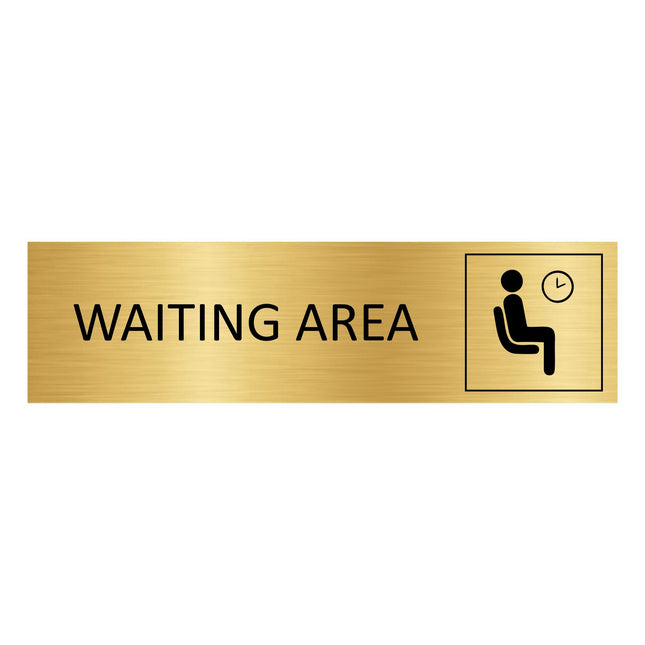 Waiting area gold door sign 165x45mm - 1 pc