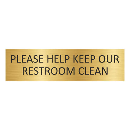 Please help keep our restroom clean gold door sign 165x45mm - 1 pc