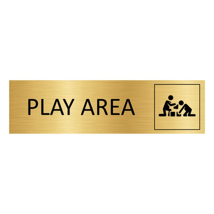 Play area gold door sign 165x45mm - 1 pc