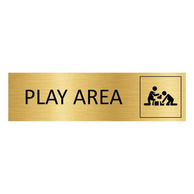 Play area gold door sign 165x45mm - 1 pc