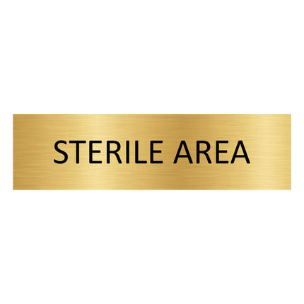 Sterile area gold door sign 165x45mm - 1 pc