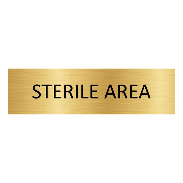 Sterile area gold door sign 165x45mm - 1 pc