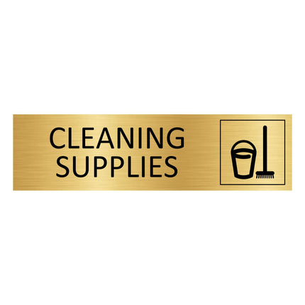 Cleaning supplies gold door sign 165x45mm - 1 pc