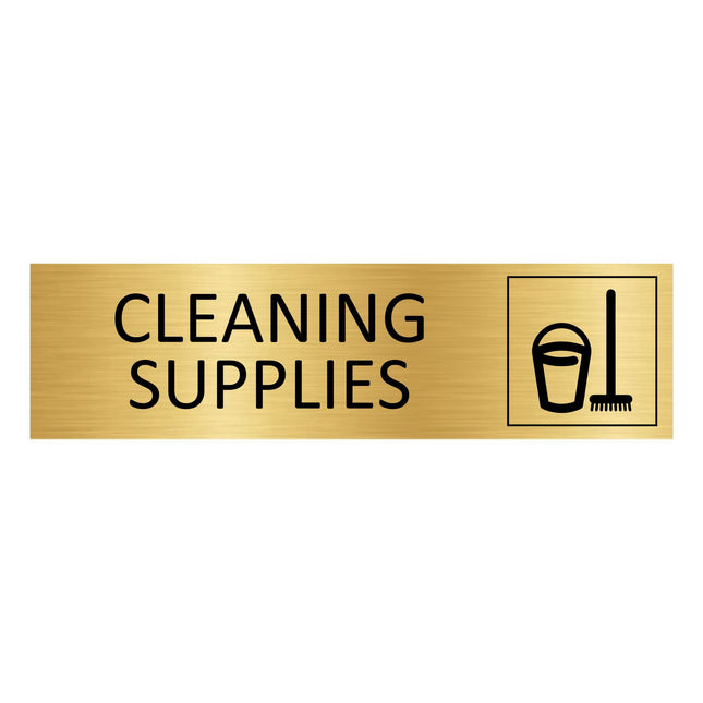 Cleaning supplies gold door sign 165x45mm - 1 pc