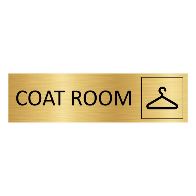 Coat room gold door sign 165x45mm - 1 pc