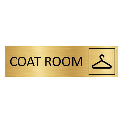 Coat room gold door sign 165x45mm - 1 pc