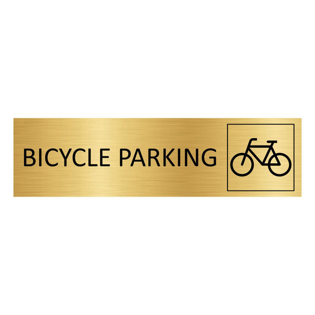 Bicycle parking gold door sign 165x45mm - 1 pc