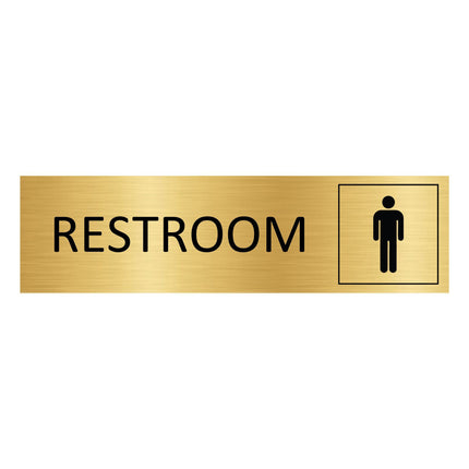 Restroom gold door sign 165x45mm - 1 pc