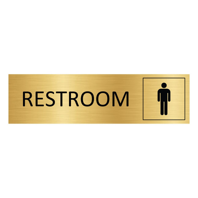 Restroom gold door sign 165x45mm - 1 pc