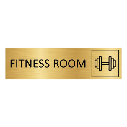 Fitness room gold door sign 165x45mm - 1 pc