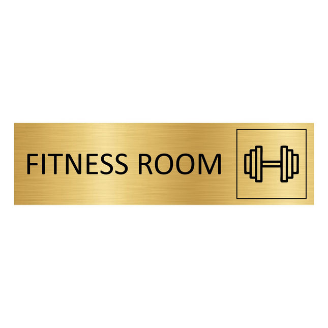 Fitness room gold door sign 165x45mm - 1 pc
