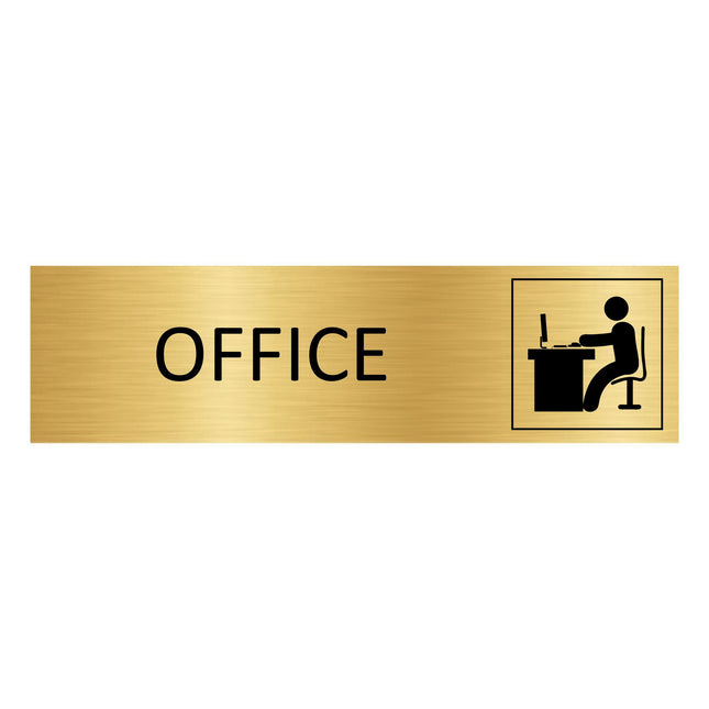 Office gold door sign 165x45mm - 1 pc