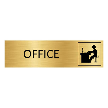 Office gold door sign 165x45mm - 1 pc