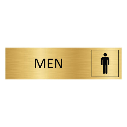 Men's symbol gold door sign 165x45mm - 1 pc