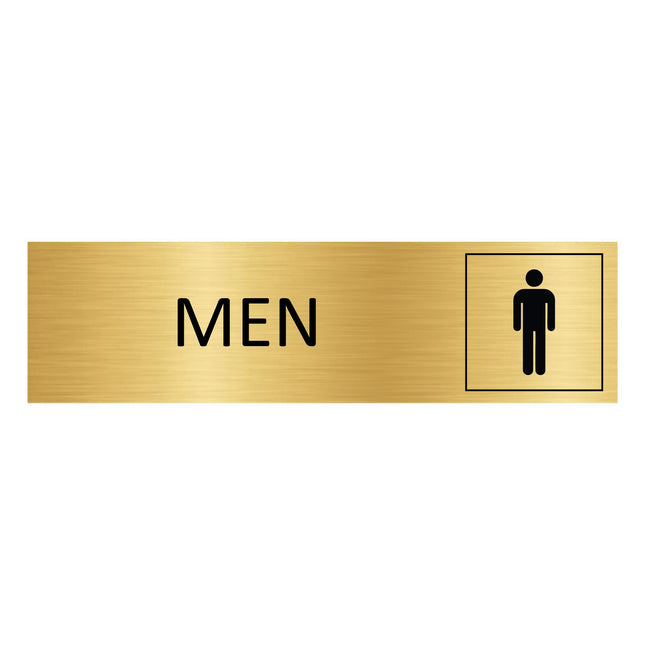 Men's symbol gold door sign 165x45mm - 1 pc