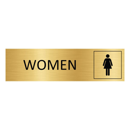 Women's symbol gold door sign 165x45mm - 1 pc