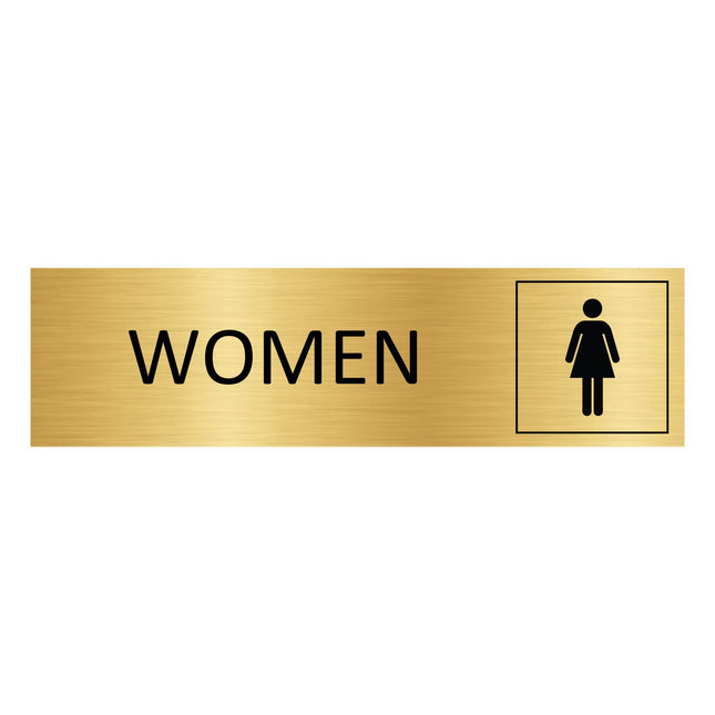 Women's symbol gold door sign 165x45mm - 1 pc
