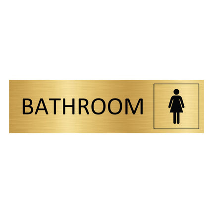Bathroom gold door sign 165x45mm - 1 pc
