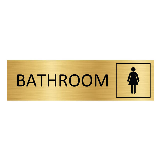 Bathroom gold door sign 165x45mm - 1 pc