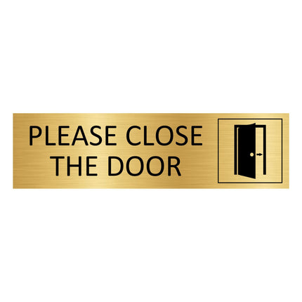 Please close the door gold door sign 165x45mm - 1 pc