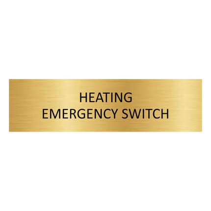 Heating emergency switch gold door sign 165x45mm - 1 pc