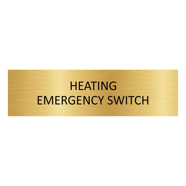 Heating emergency switch gold door sign 165x45mm - 1 pc
