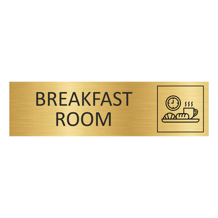 Breakfast room gold door sign 165x45mm - 1 pc