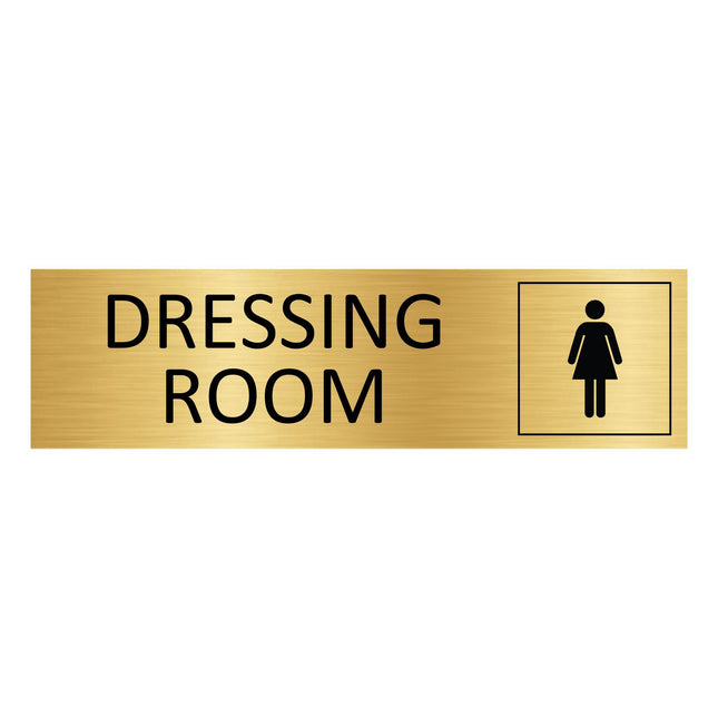 Women's dressing room gold door sign 165x45mm - 1 pc