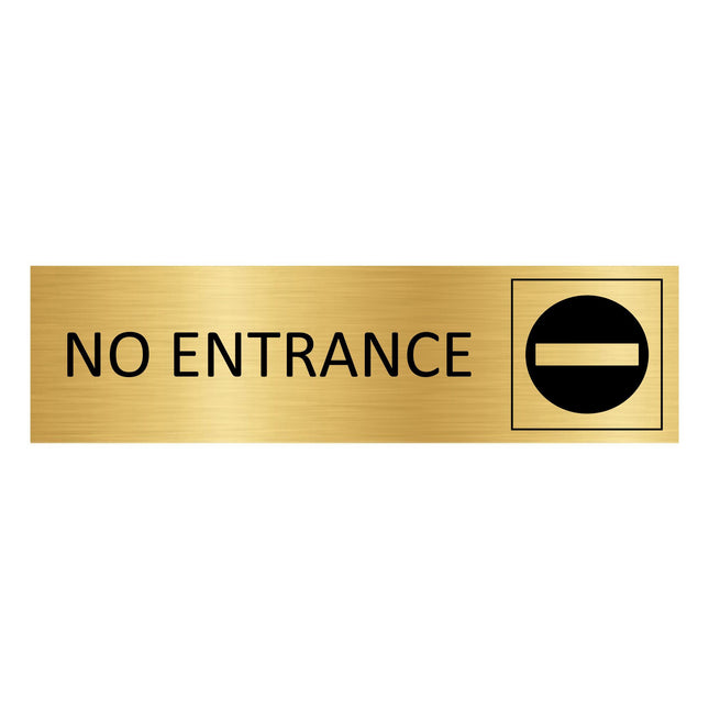 No entrance gold door sign 165x45mm - 1 pc