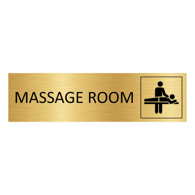 Massage room gold door sign 165x45mm - 1 pc