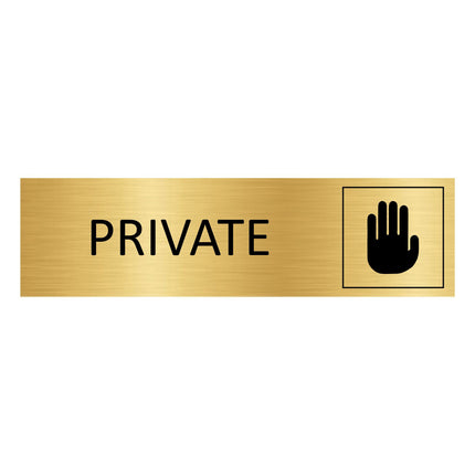 Private gold door sign 165x45mm - 1 pc