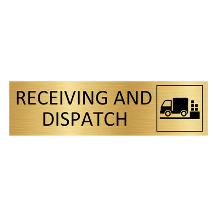Receiving and dispatch gold door sign 165x45mm - 1 pc