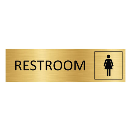 Restroom gold door sign 165x45mm - 1 pc