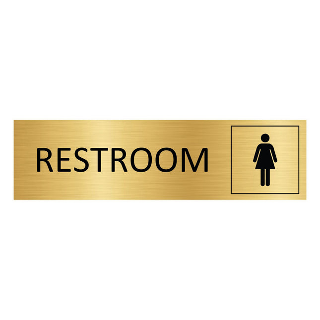 Restroom gold door sign 165x45mm - 1 pc